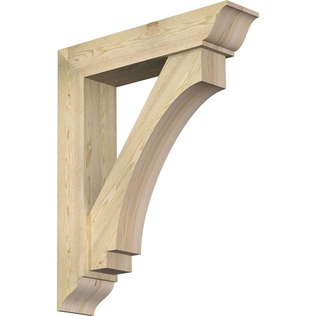 Ekena Millwork Imperial Traditional Rough Sawn Bracket w/ Offset Brace, Douglas Fir, 8"W x 36"D x 44"H BKT0806X36X44IMP01RDF